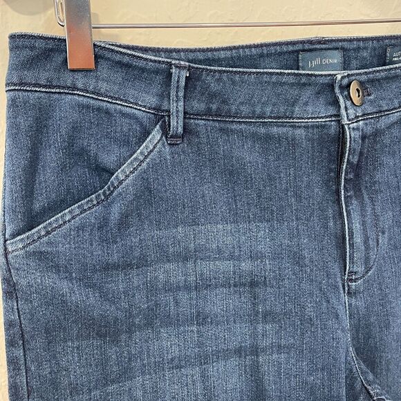 ~ J.Jill Jeans 14p Authentic Fit Full-Leg Crop Wide Medium Blue Stretch Capri - Picture 12 of 14
